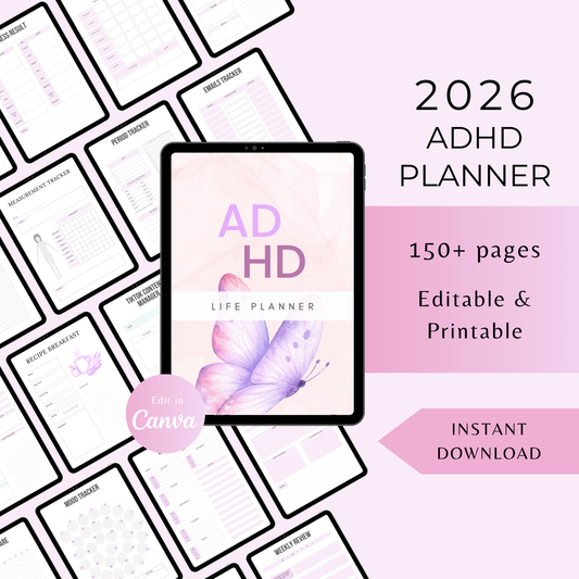 All in One ADHD Life Planner Bundle with PLR & MRR Rights